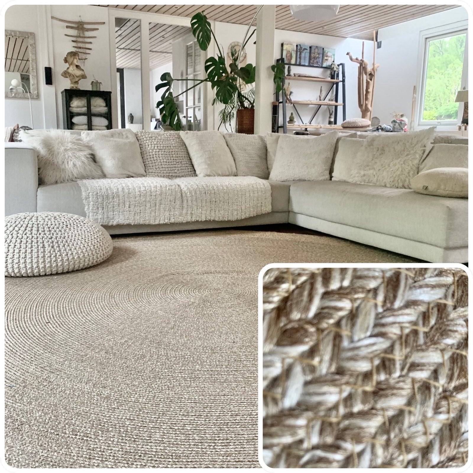 Brons royale - japandi  de luxe xxl vloerkleed- fotoshoot, Huis en Inrichting, Ophalen, Rond, 200 cm of meer, Zo goed als nieuw