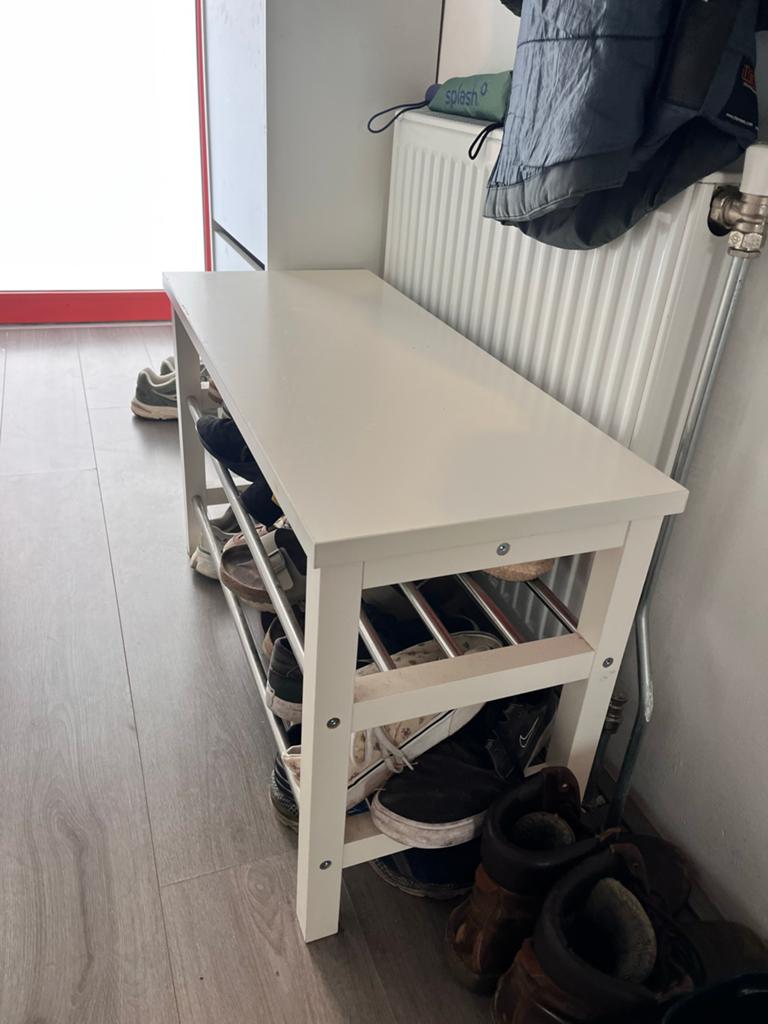 Schoenenrek met zitbankje, schoenenkast en kapstok, Ophalen of Verzenden, Gebruikt