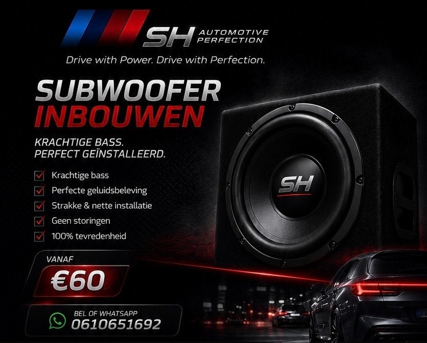 Subwoofer inbouw service - Professioneel en snel, Ophalen, Nieuw