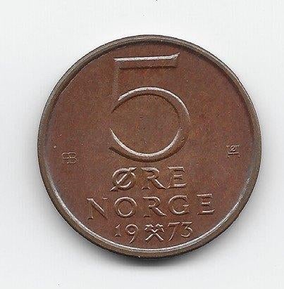 Noorwegen 5 øre 1973 KM# 415, Verzenden, Overige landen, Losse munt