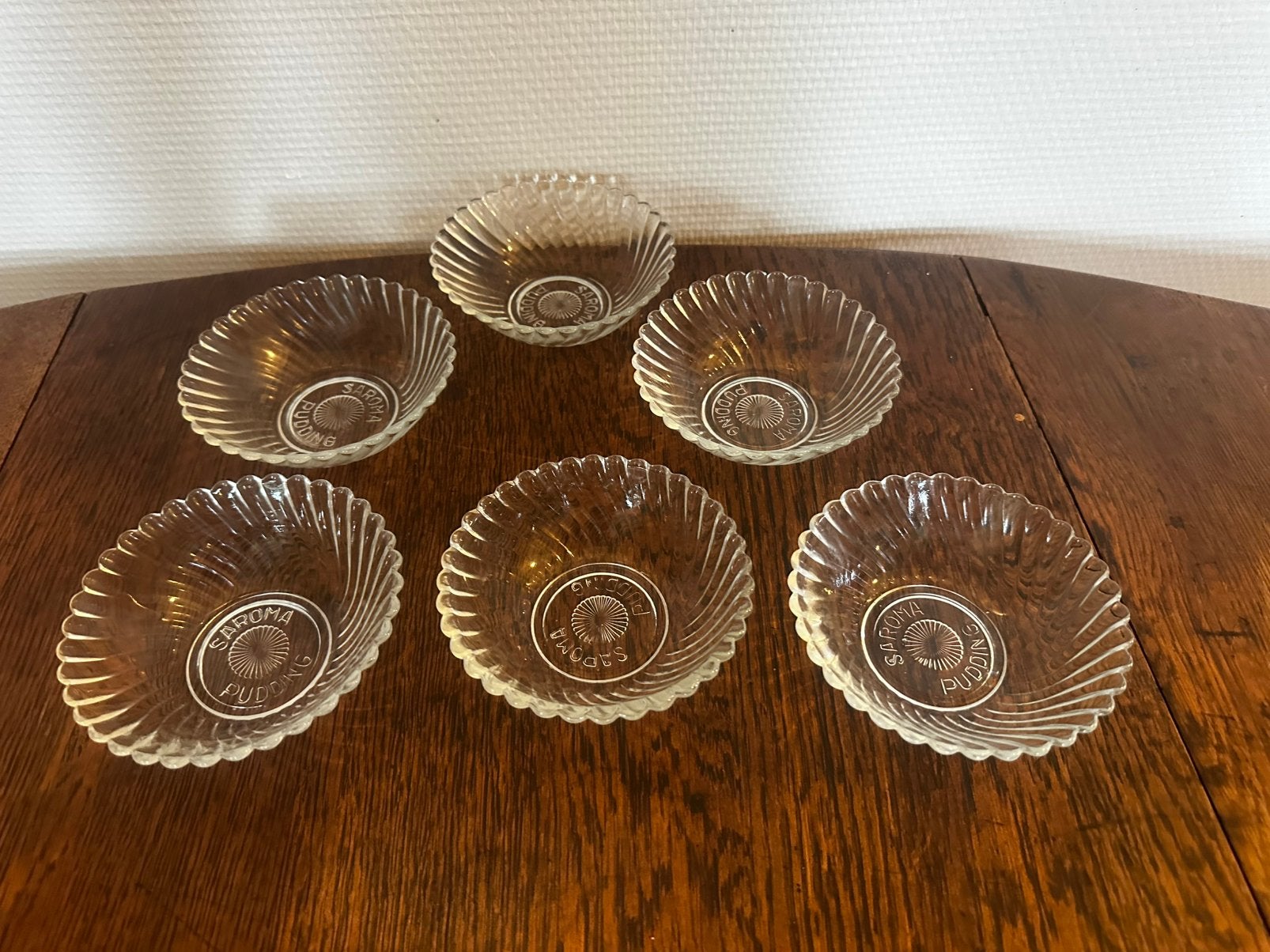 6Vintage Saroma Puddingschaaltjes Jaren 50,60 Bauhaus Design, Ophalen of Verzenden