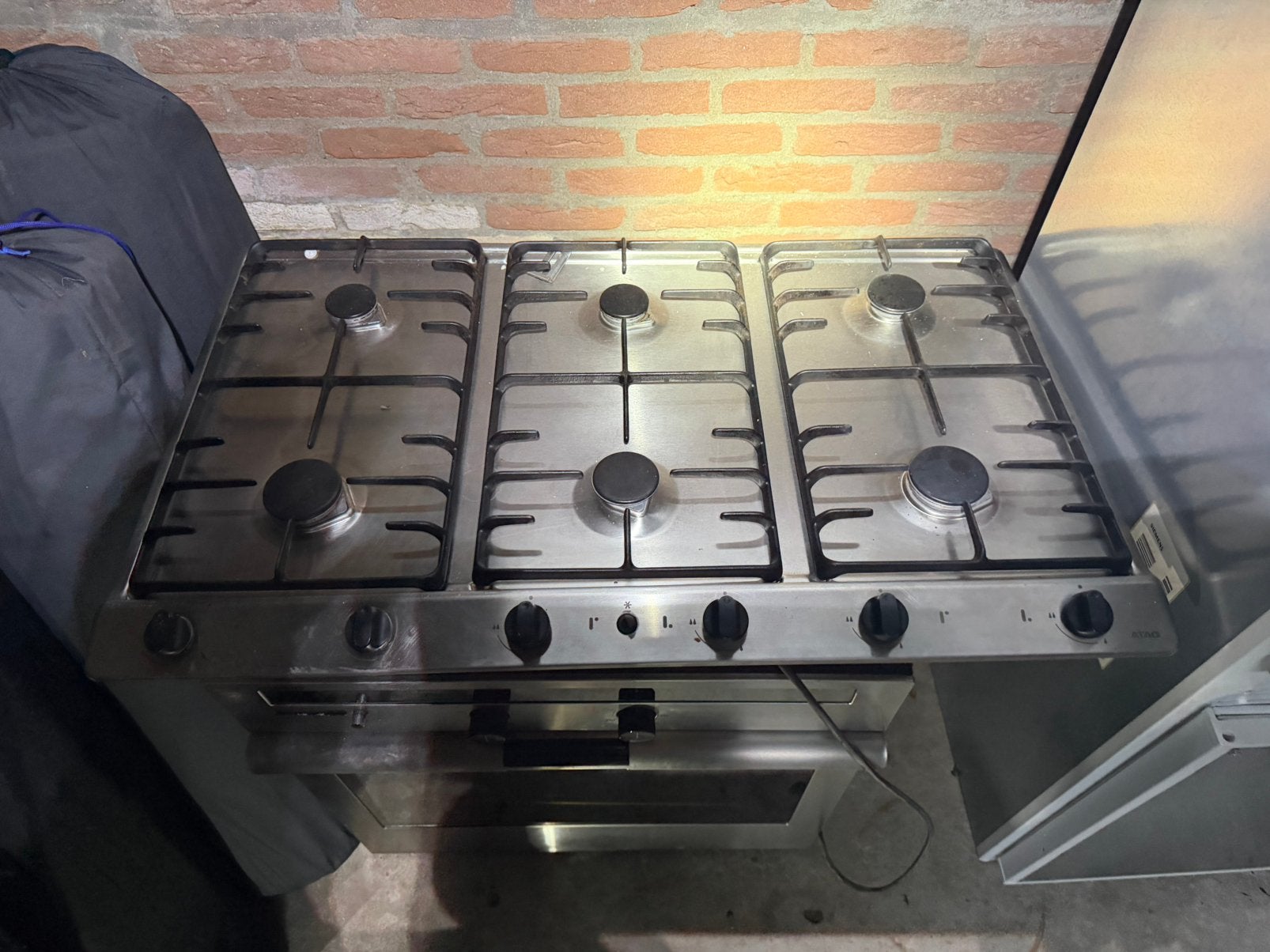 ATAG Inbouw Gaskookplaat RVS – 6 Pits, Ophalen, Minder dan 85 cm, Zo goed als nieuw, Inbouw