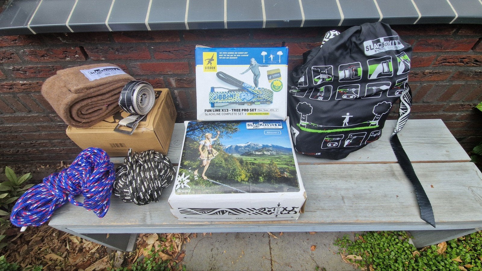 Slacklines Gibbon en Slacktivity, Sport en Fitness, Ophalen, Zo goed als nieuw, Klimsport-accessoire