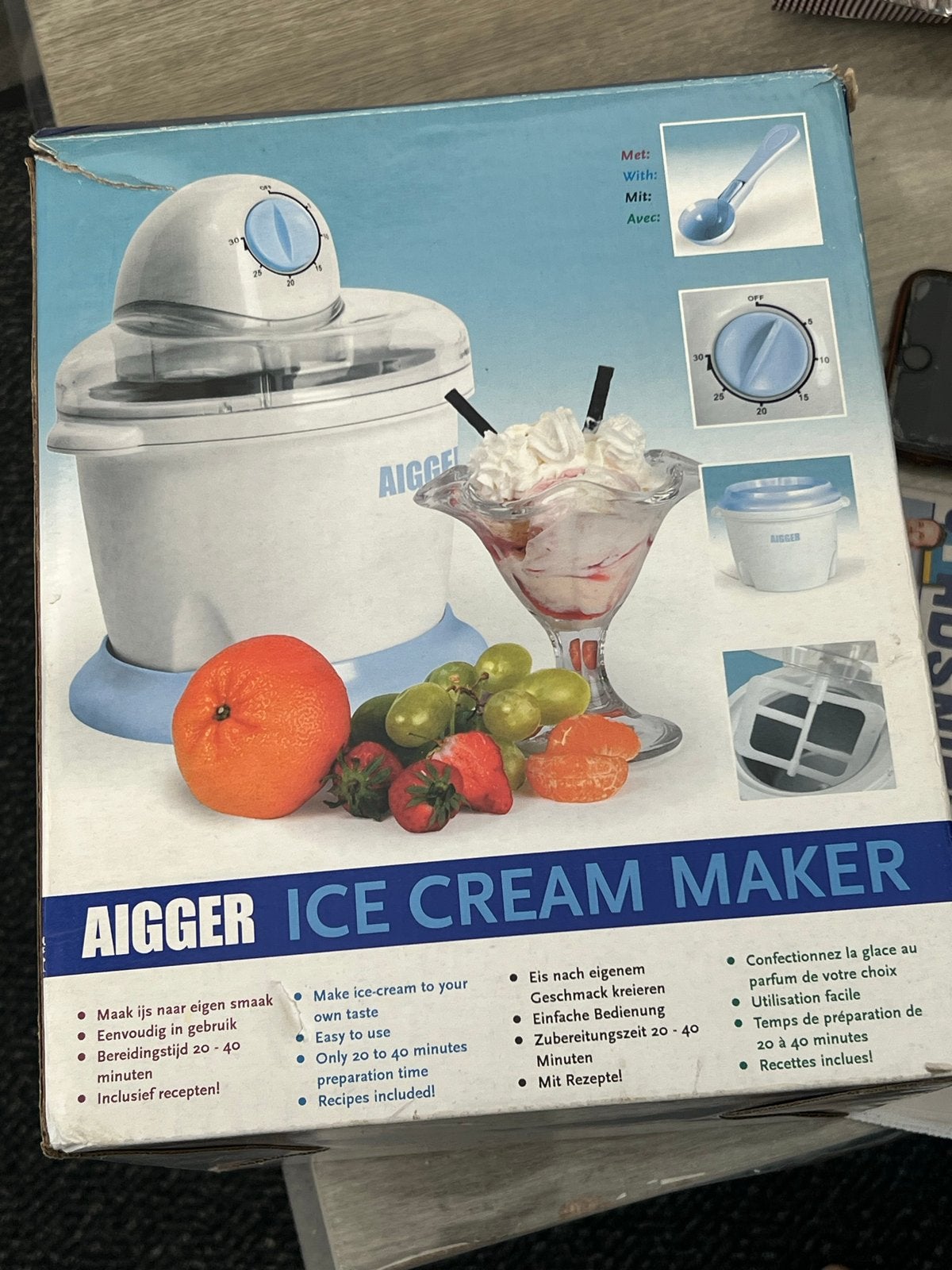 AIGGER IJsmachine - Maak zelf heerlijk ijs!, Ophalen, F@hotmail.com, 5046AE, Nieuw
