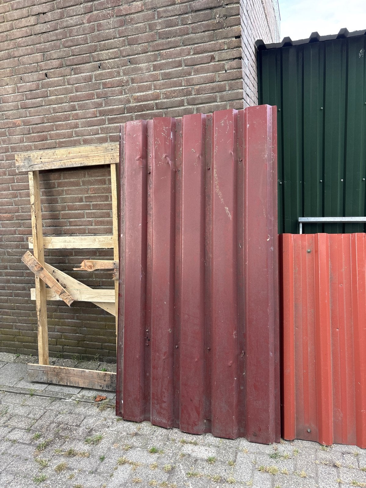Rode golfplaten voor dak of wand - Gebruikt, Ophalen, Gebruikt, 5 tot 10 m², Golfplaat
