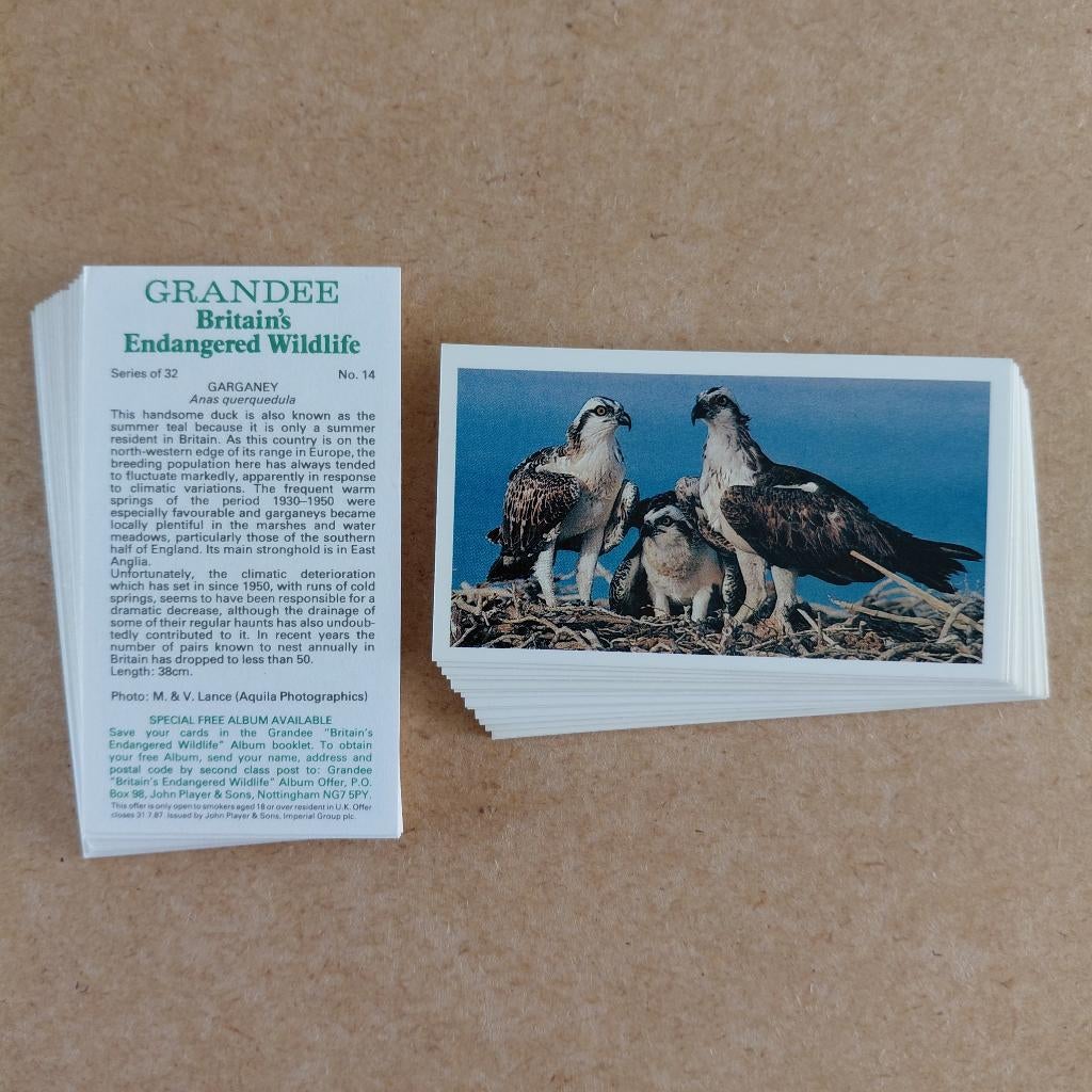 Britain's Endangered Wildlife complete set 32 cigar cards, Verzamelen, Ophalen, Zo goed als nieuw