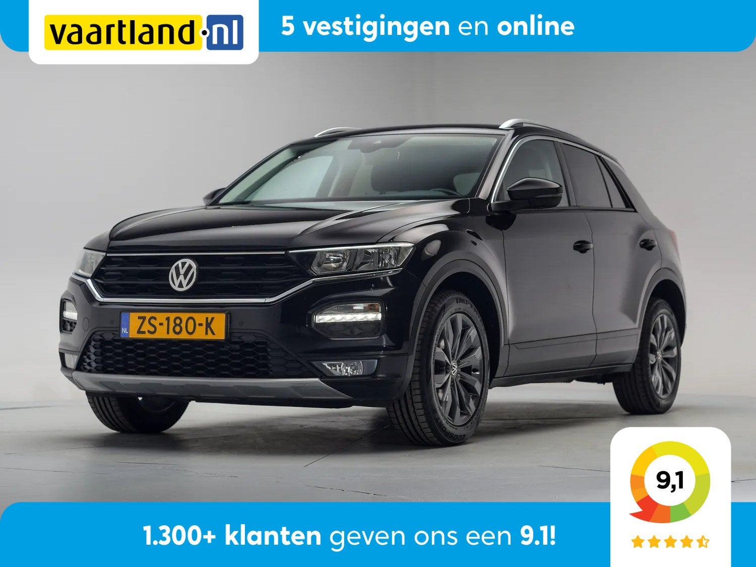 Volkswagen T-Roc 1.0 TSI Style Business [ Adapt. Cruise Clim, Auto's, Gebruikt, 116 pk, Zwart, Origineel Nederlands