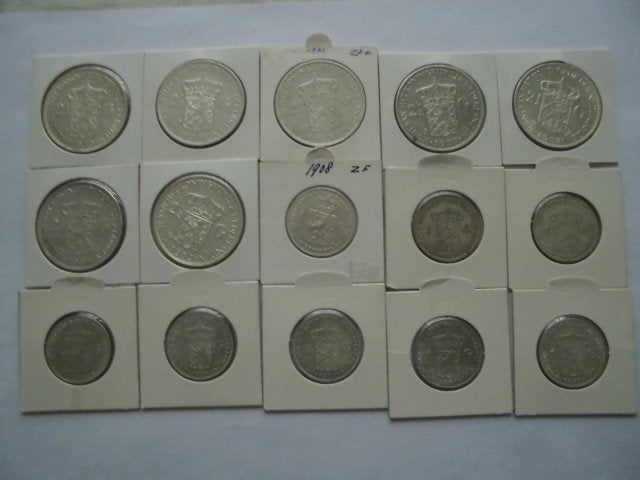 41 zilveren munten Nederland 1897/1943 Wilhelmina, Setje, Zilver, Ophalen of Verzenden, Koningin Wilhelmina