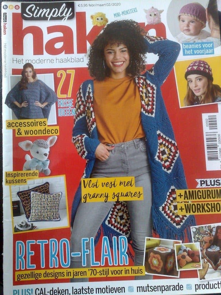 Simply Haken februari/maart , nr. 2 / 2020, Hobby en Vrije tijd, Breien en Haken, Verzenden, Zo goed als nieuw, Haken, Patroon of Boek