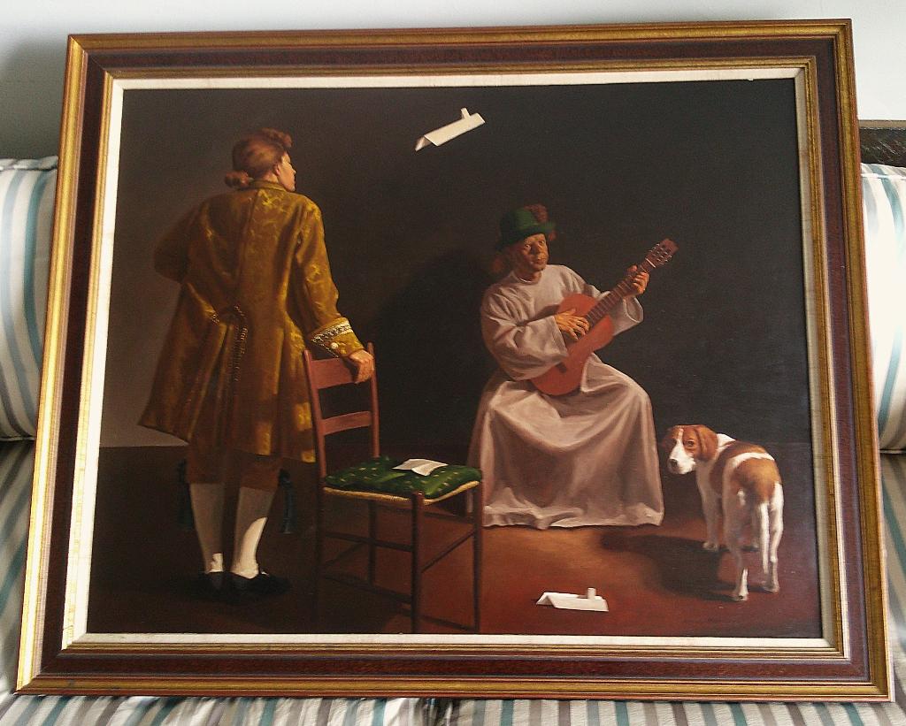 Klassiek met oa muzikant en hond - A.M. v. Steenbergen 1962-, Antiek en Kunst, Ophalen