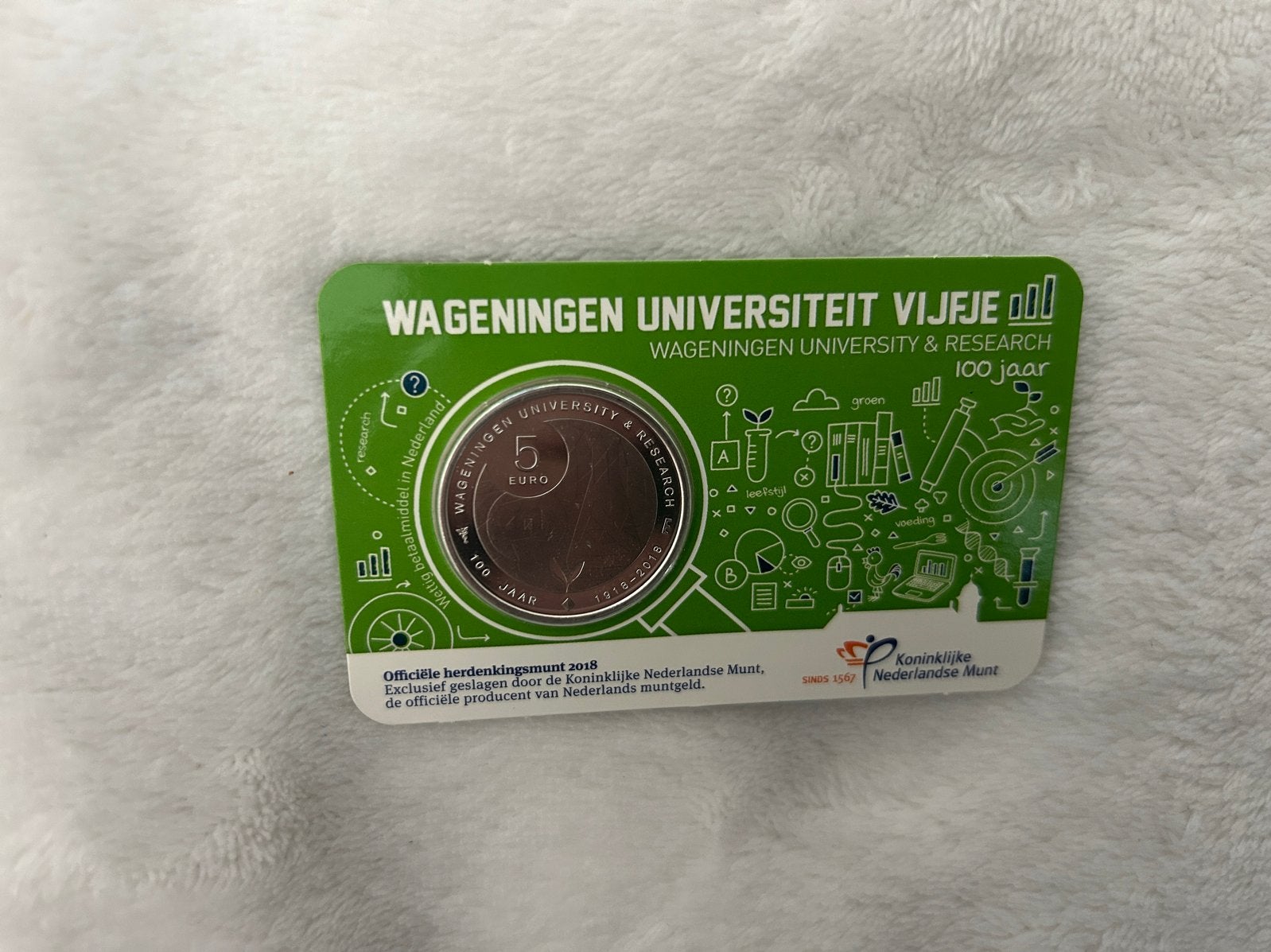 5 euro Wageningen University 2018 in coincard, Verzenden, Koningin Beatrix, 5 gulden, Losse munt