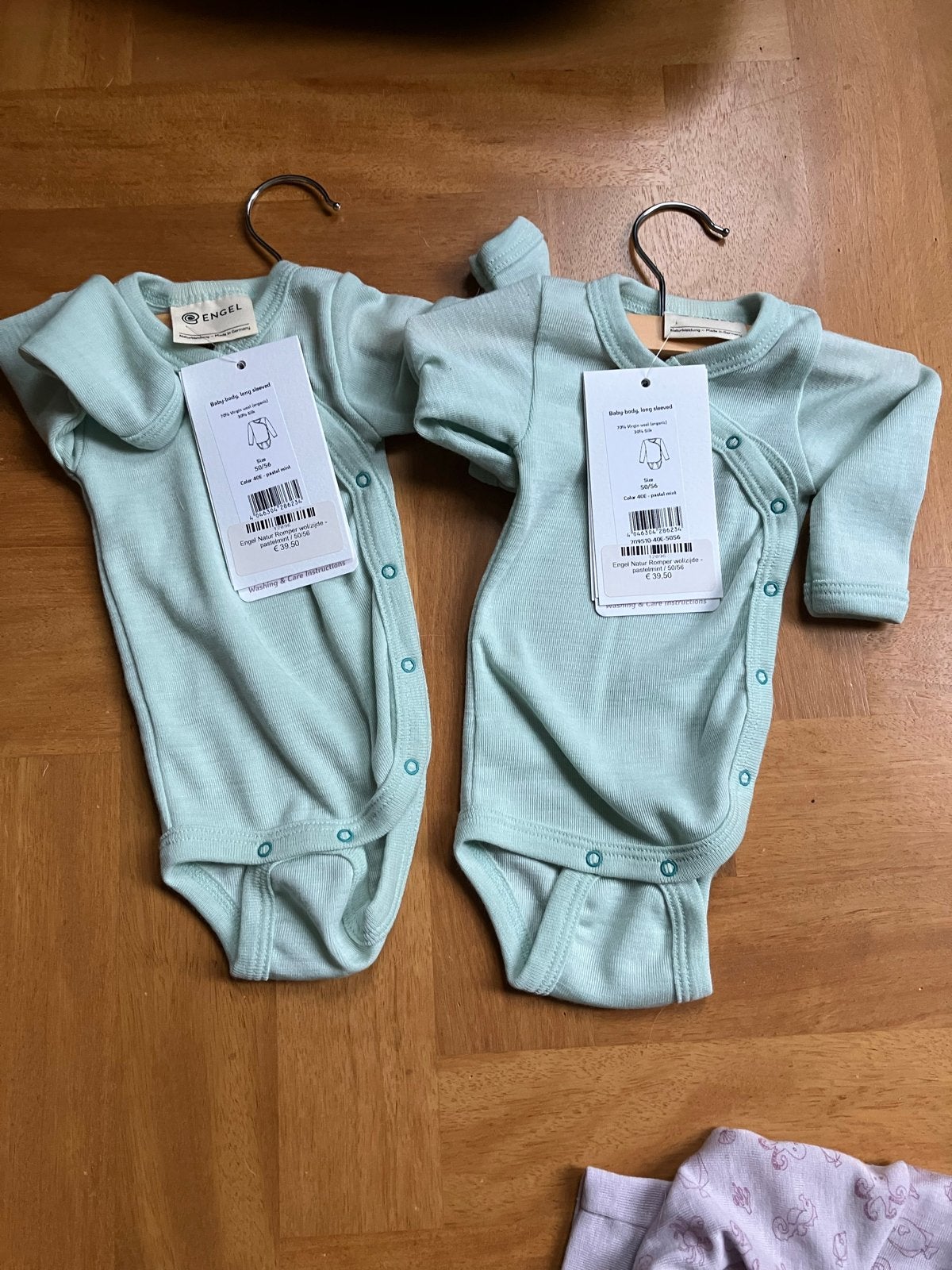 2x Engel romper wol/zijde maat 50/56 - Natuurlijk comfort, Ophalen of Verzenden, Nieuw, Jongetje of Meisje, Nacht- of Onderkleding