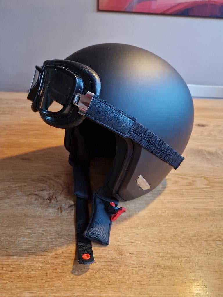 Schuberth Just Ride Jethelm Maat 57 + Motorbril Bertoni, Motoren, M, Jethelm, Dames, Tweedehands
