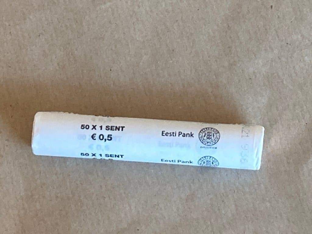 € 0,01 Zichtrol. Estland. 2022., Ophalen, Estland, 1 cent, Setje