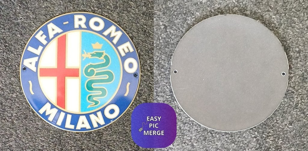 Alfa romeo milano bombe emaille bord, Ophalen of Verzenden