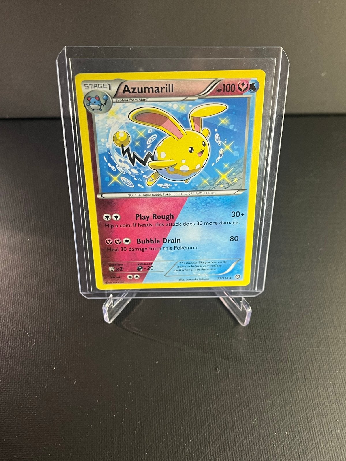 Pokémon Azumarill Kaart, Ophalen of Verzenden, Zo goed als nieuw, Losse kaart