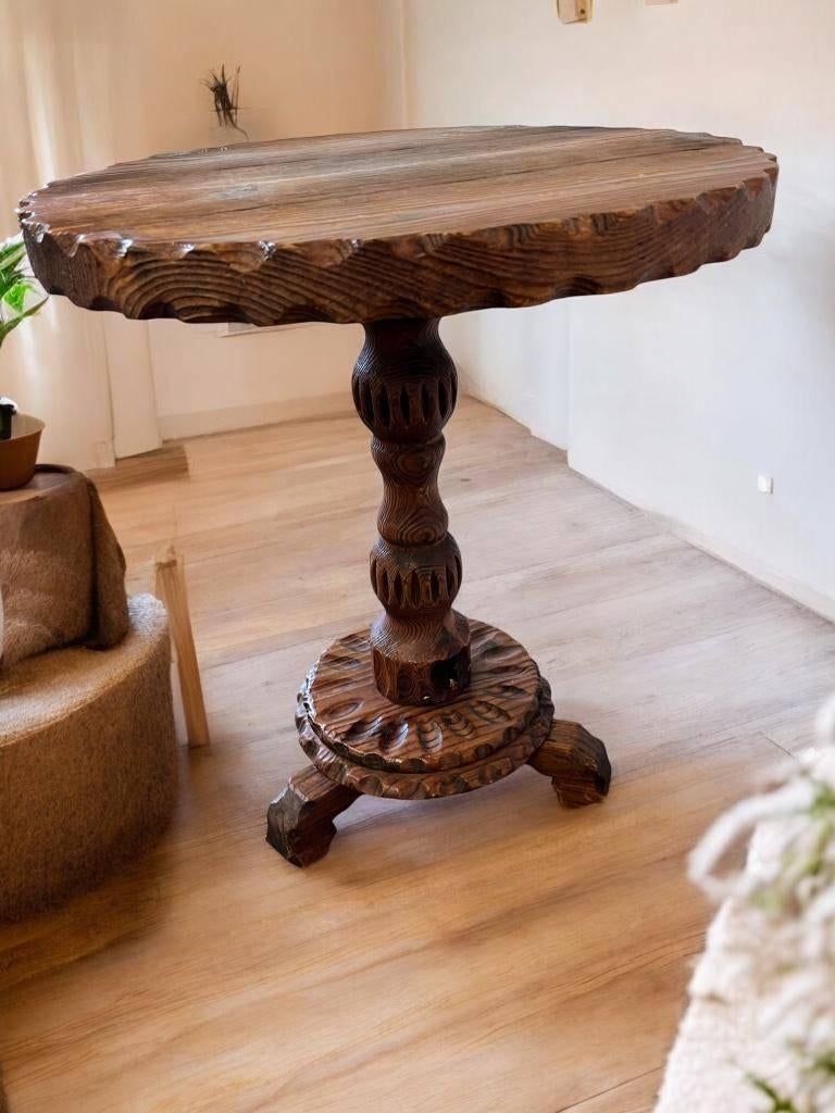 vintage houten bijzettafel / plantentafel / etagere, Ophalen, Gebruikt