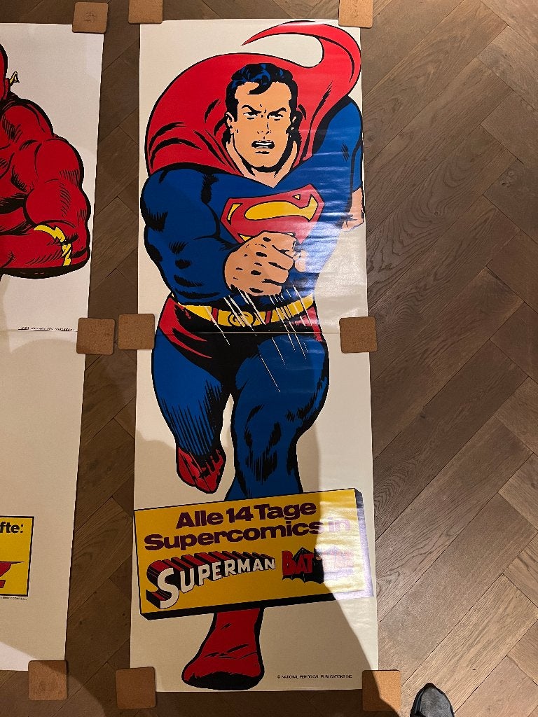 SUPERMAN live size vintage poster, Ophalen of Verzenden, Zo goed als nieuw, Deurposter of groter, Film en Tv