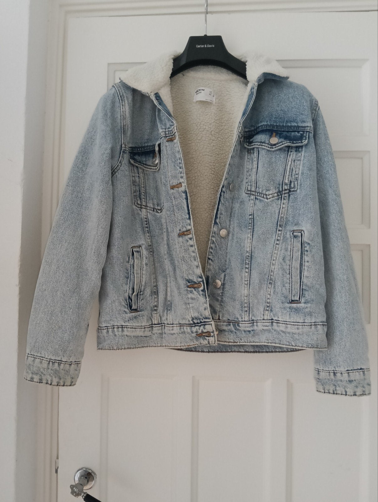 Spijkerjack van Bershka, maat S, Blauw, Maat 36 (S), Gedragen, Bershka
