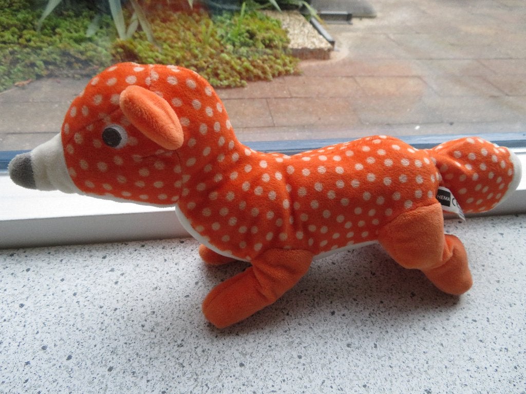 3 x Oranje met witte vos of vosje van Hema zacht velours, Oranje, Hema, Ophalen of Verzenden, Zo goed als nieuw