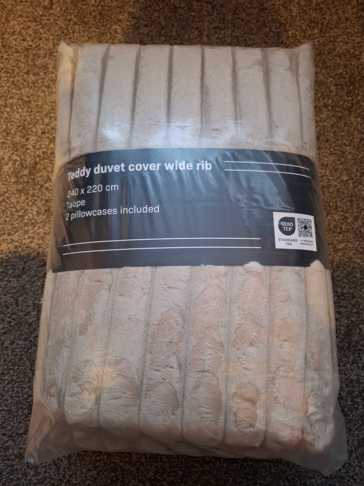 Dekbedovertrek Summer Teddy Rib - Taupe, Huis en Inrichting, Slaapkamer | Beddengoed, Beige, Dekbedovertrek, Ophalen of Verzenden