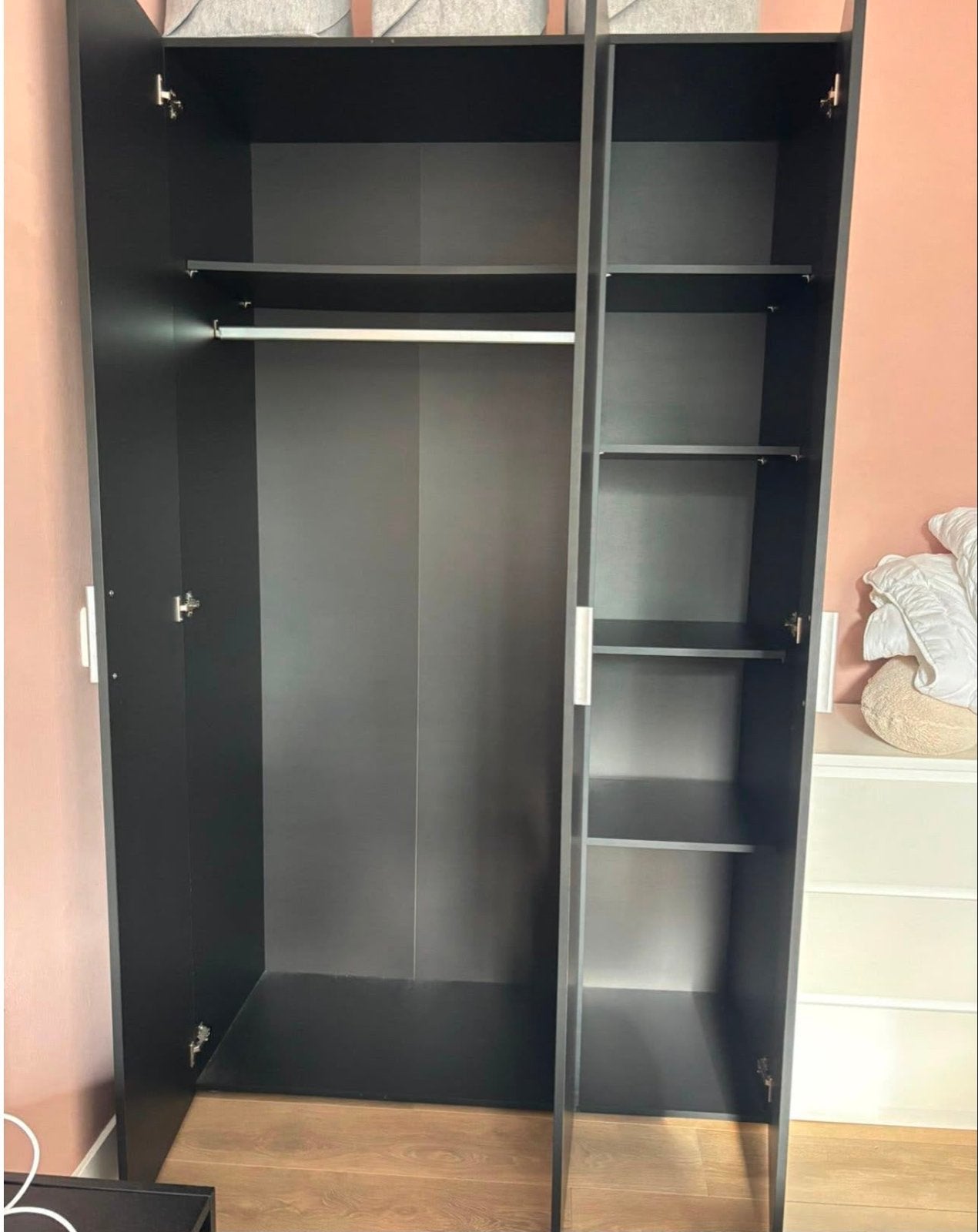 kast zwart - 200x118x50 cm, Huis en Inrichting, Kasten | Kledingkasten, Ophalen, Gebruikt, 100 tot 150 cm, 200 cm of meer