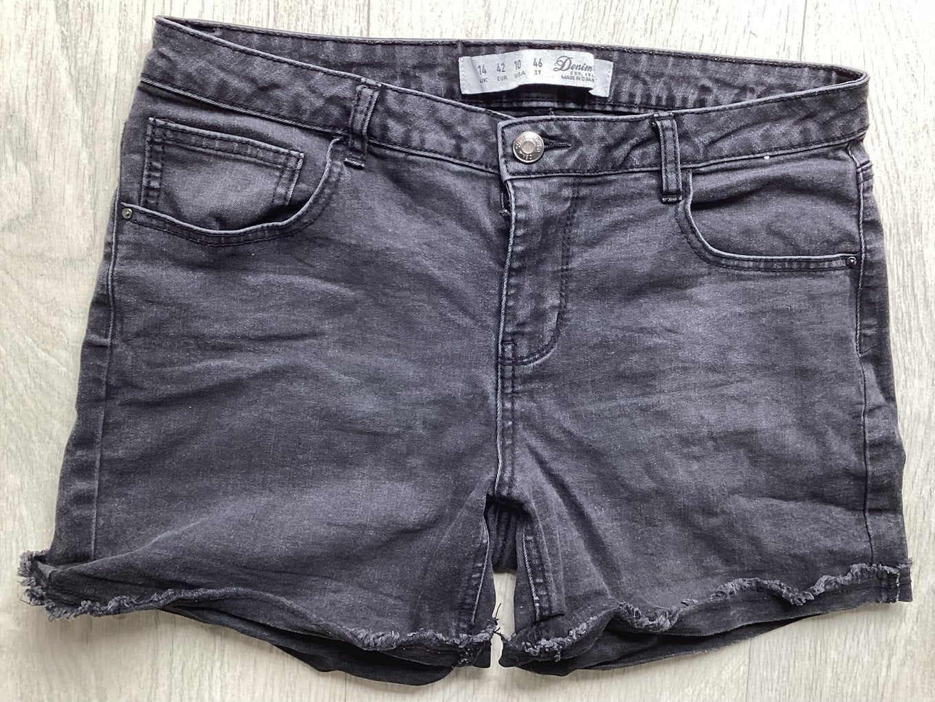 Zwarte korte spijkerbroek Maat 42 van Denim & Co, Zwart, Ophalen of Verzenden, Zo goed als nieuw, W33 - W36 (confectie 42/44)