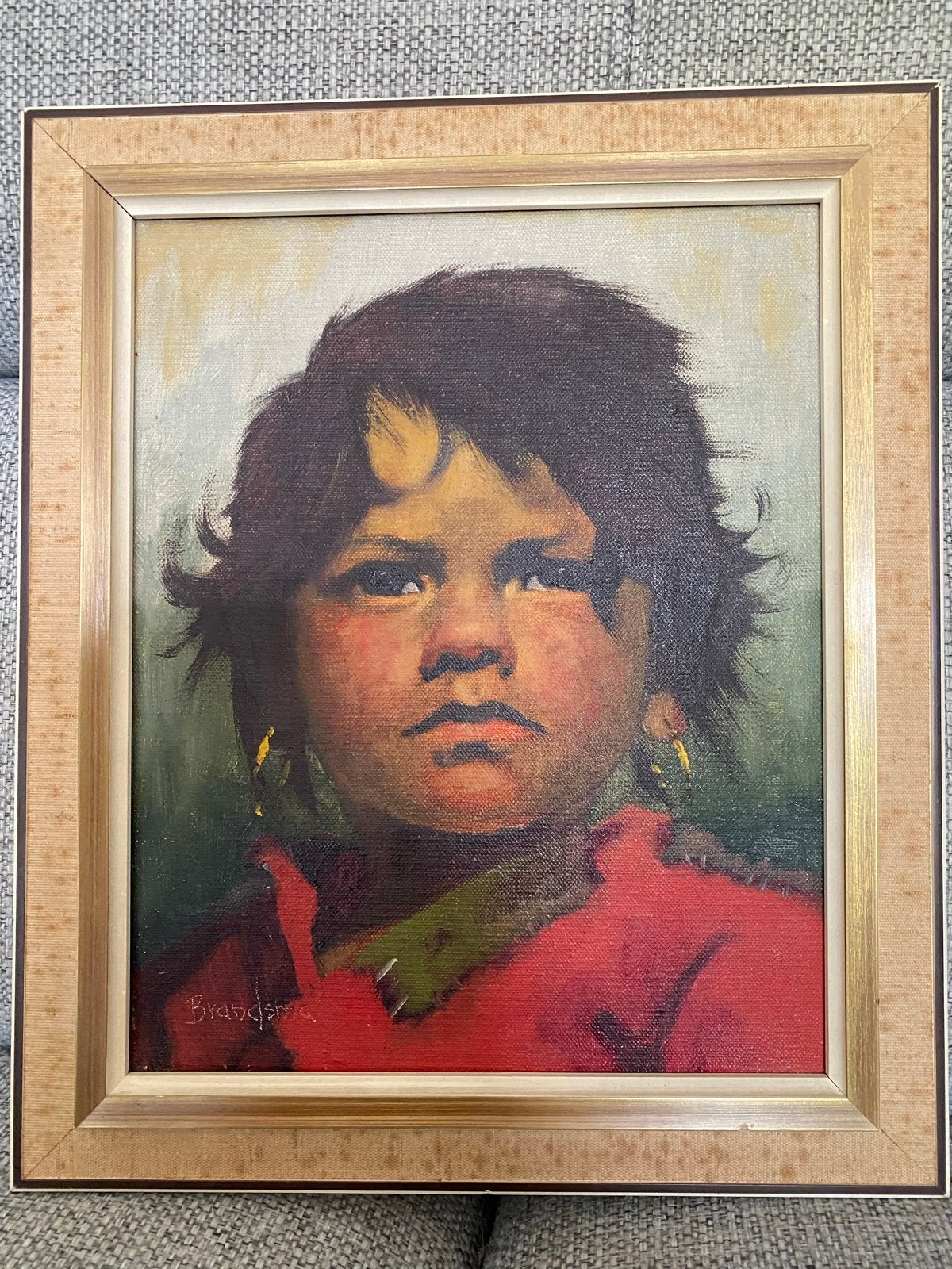 Olieverfschilderij Portret van een Kind, gesigneerd, Ophalen, Doek, Portret of Personen, Realistisch