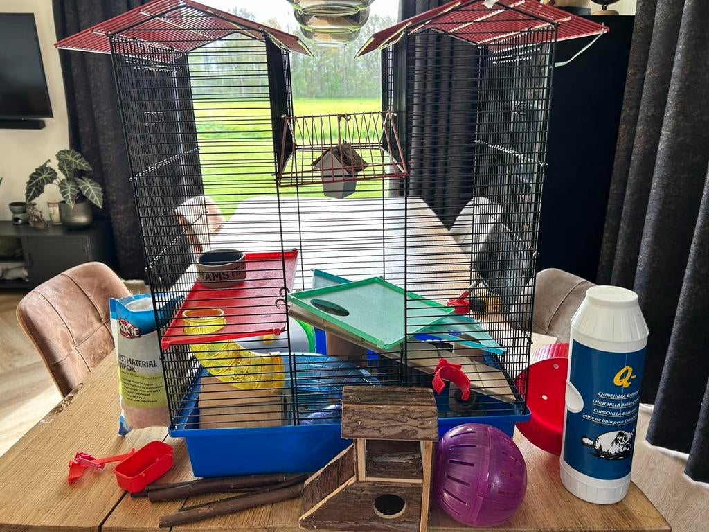 Mooie hamsterkkooi met heel veel extra’s, Kooi, Minder dan 75 cm, Zo goed als nieuw, Ophalen