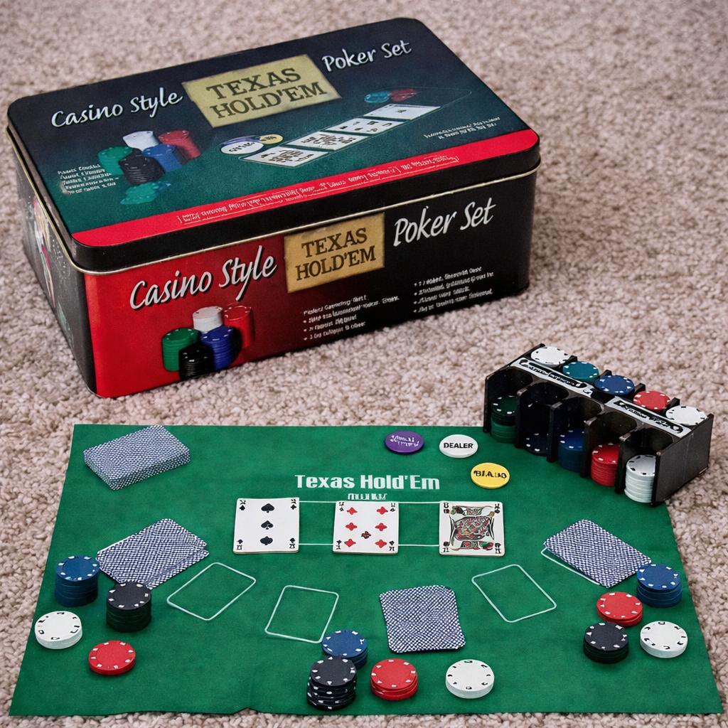 Texas Hold’em Poker Set, Hobby en Vrije tijd, Gezelschapsspellen | Kaartspellen, Vijf spelers of meer, Ophalen of Verzenden, Zo goed als nieuw