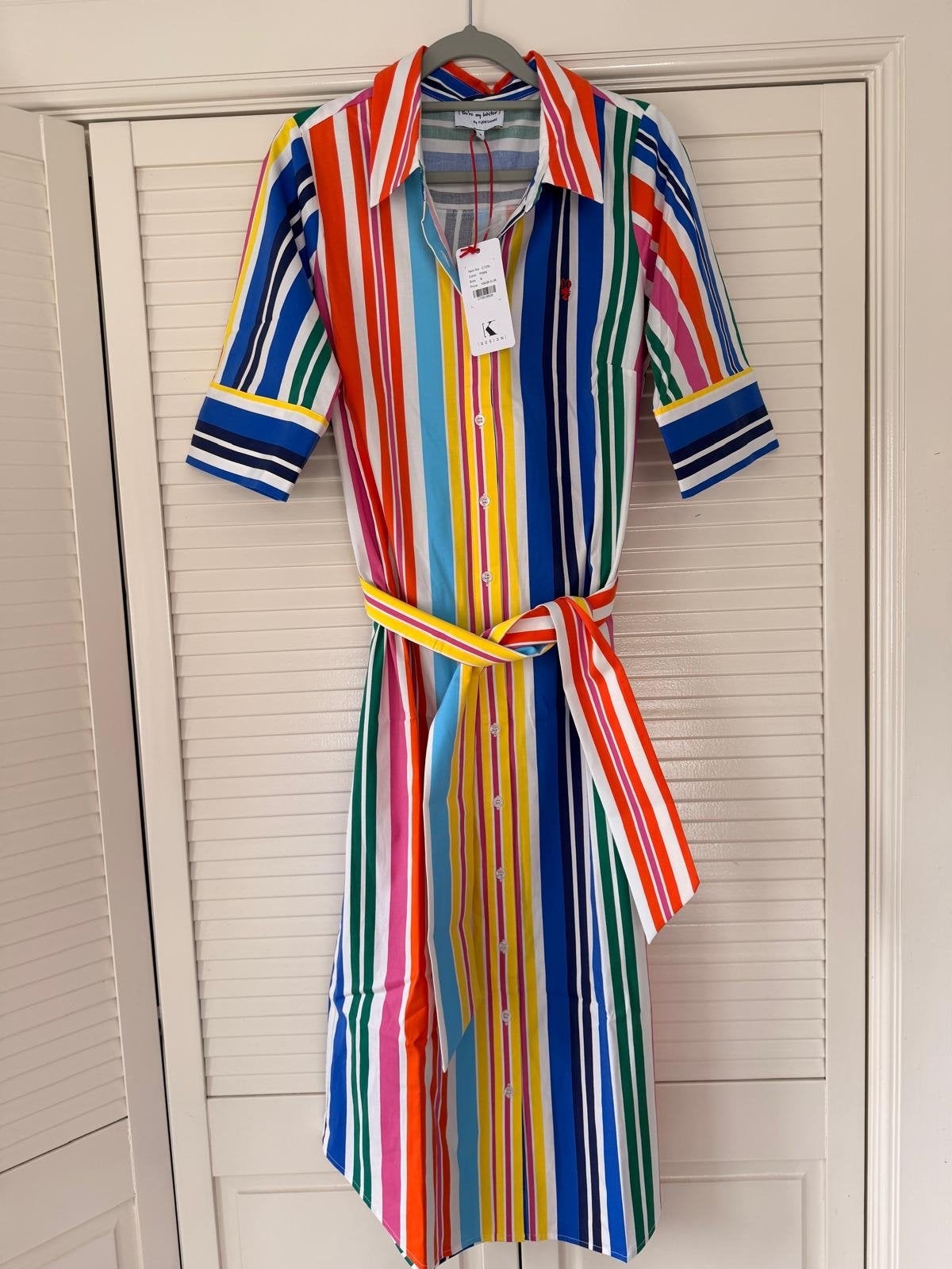 Nieuwe K Design regenboog gestreepte jurk maat S, Meerkleurig, Nieuw, Ophalen of Verzenden, Knielengte
