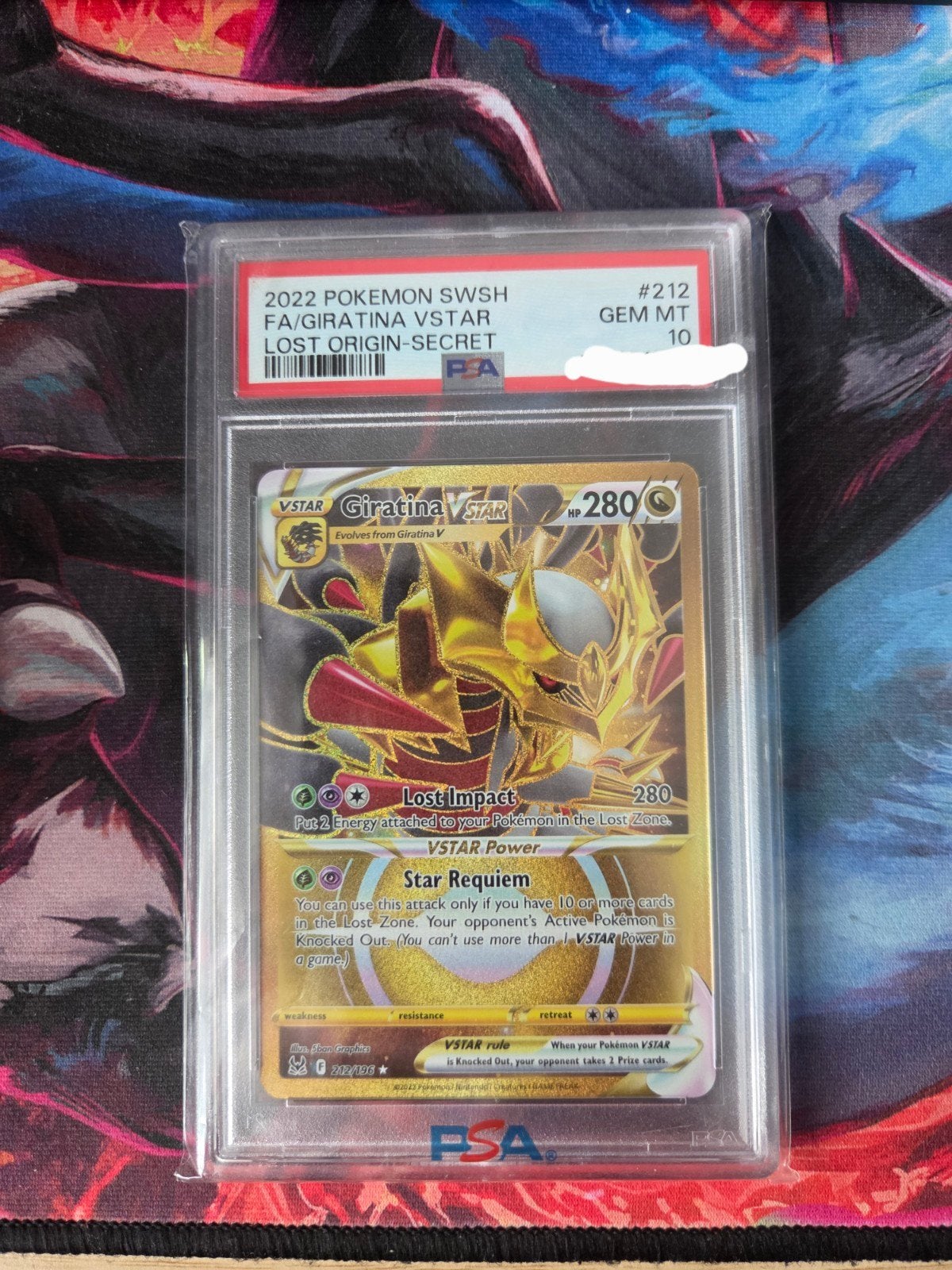 Giratina Vstar 212/196 Lost Origins PSA10, Ophalen of Verzenden, Nieuw, Losse kaart, Foil