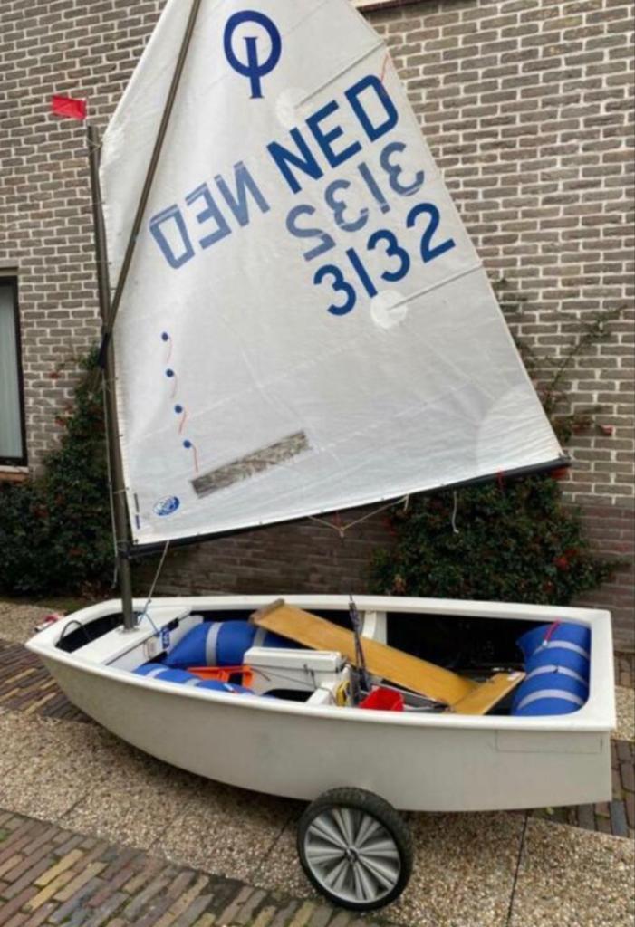 Winner 3D optimist - compleet, Watersport en Boten, Open zeilboten, Gebruikt, Winner, Optimist, Polyester, Grootzeil, Ophalen