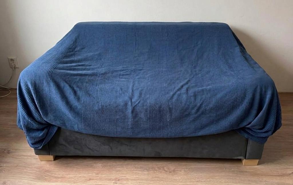 Comfortabele slaapbank, Ophalen, Gebruikt, Blauw, Tweepersoons