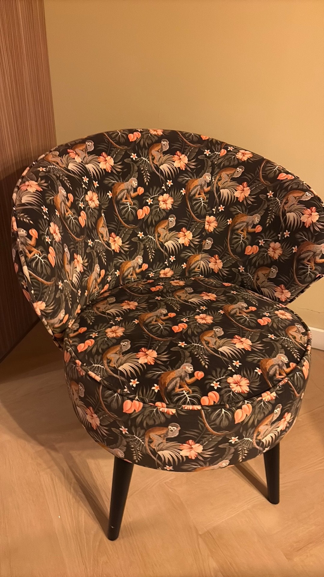 Woood fauteuil Bo fluweel aap - Als nieuw, Ophalen, Zo goed als nieuw, 75 tot 100 cm, 50 tot 75 cm