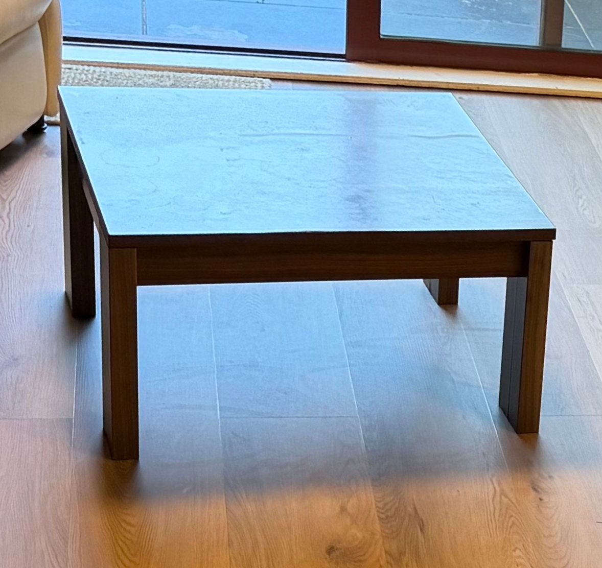 Moderne Salontafel - Hout met Donker Blad, Ophalen, Gebruikt, 100 tot 150 cm, 50 tot 100 cm