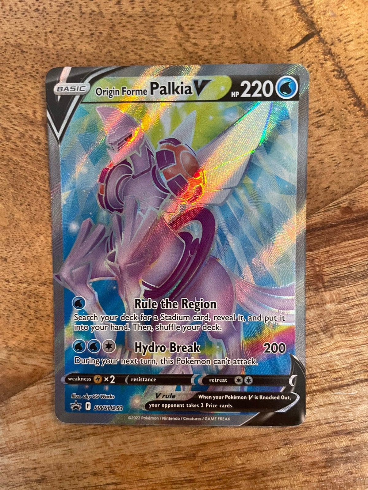 Pokémon Kaart: Origin Forme Palkia V (SWSH253), Ophalen of Verzenden, Gebruikt, Losse kaart, Foil