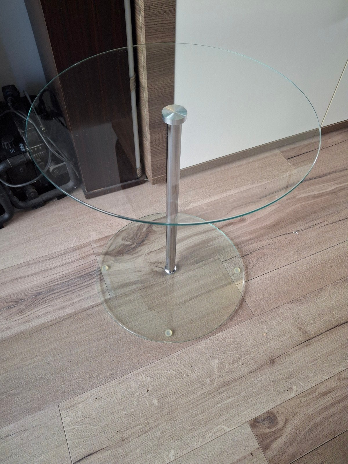 glazen bijzet tafeltje, Ophalen, Glas, Overige typen, Gebruikt