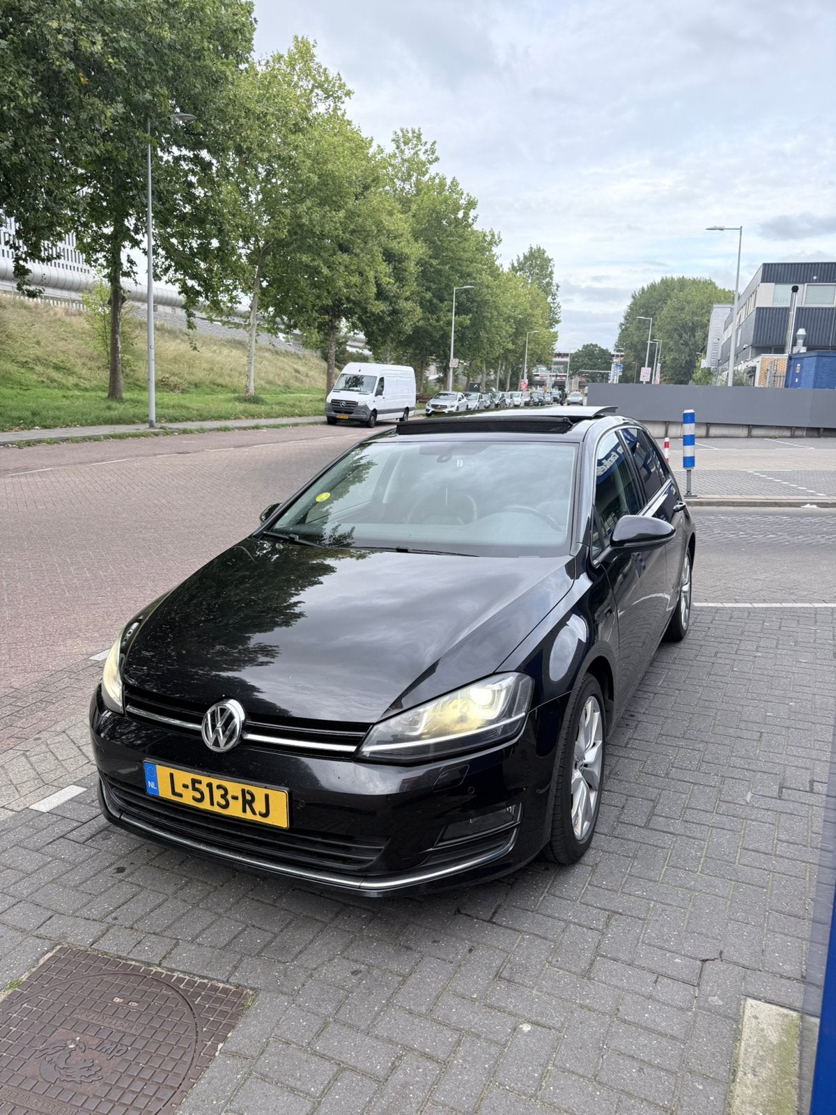 Golf 7 2.0 TDI DSG 2015 Zwart 5D | Stage 1 | Panoramadak, Auto's, 4 cilinders, 150 pk, Automatische klimaatregeling, Zwart