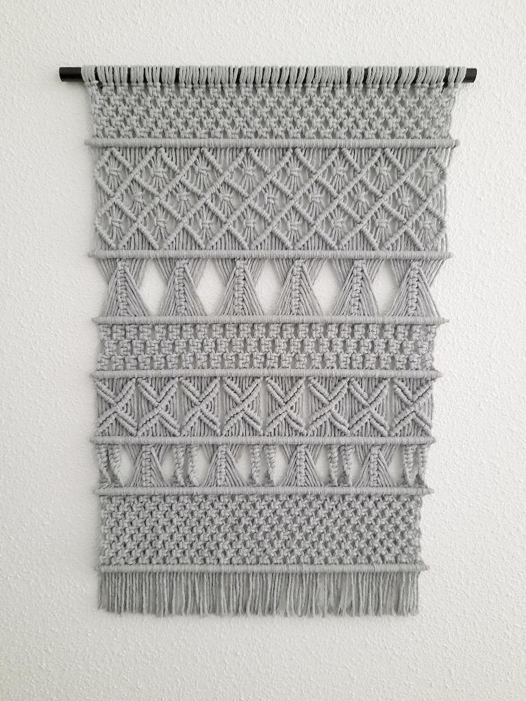 Wandkleed macrame grijs 55 x 85 cm, 85 cm, Nieuw, Ophalen of Verzenden, 55 cm