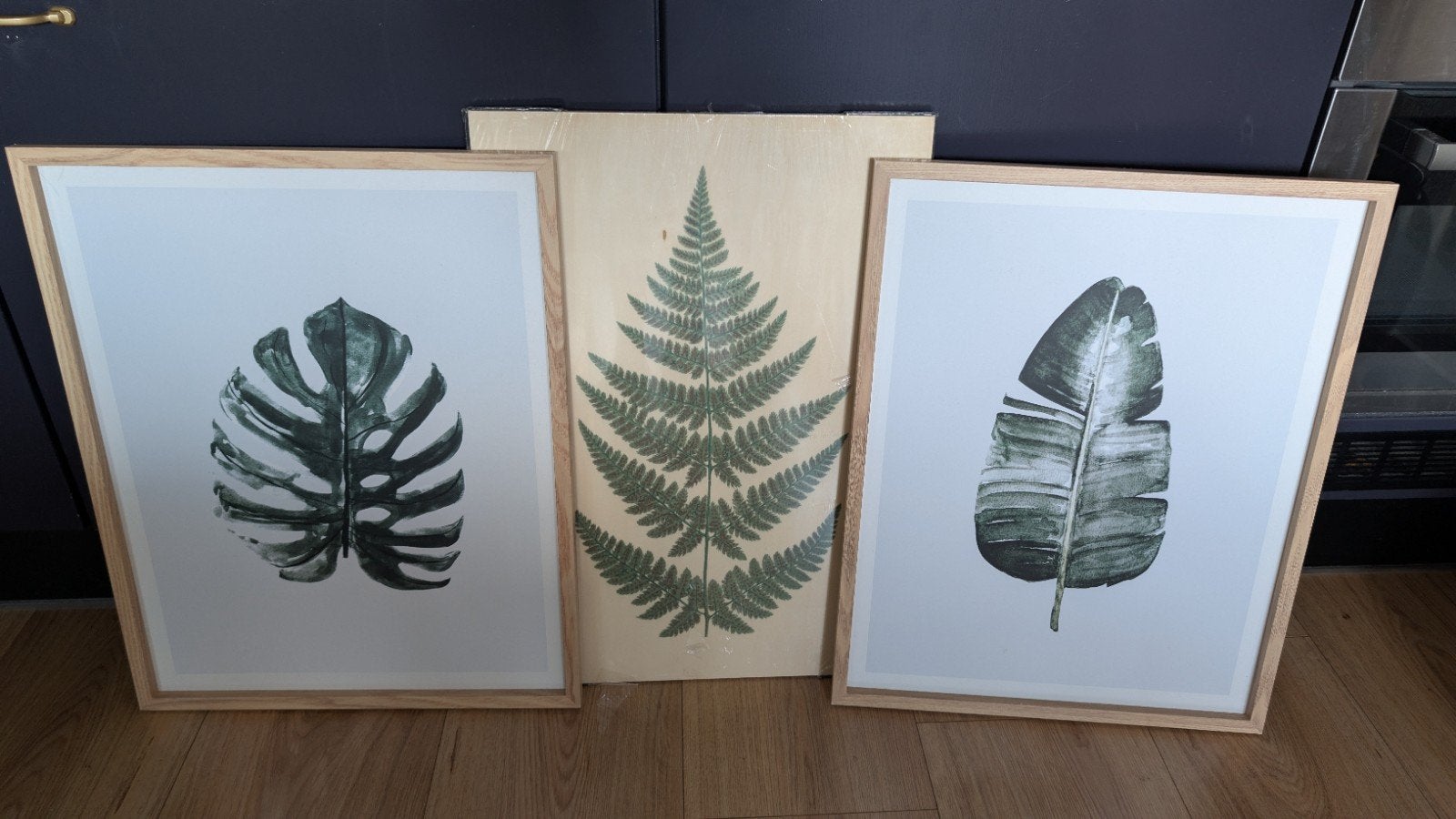 Set van 3 botanische prints: Monstera, Varen, Bananenblad, Ophalen of Verzenden