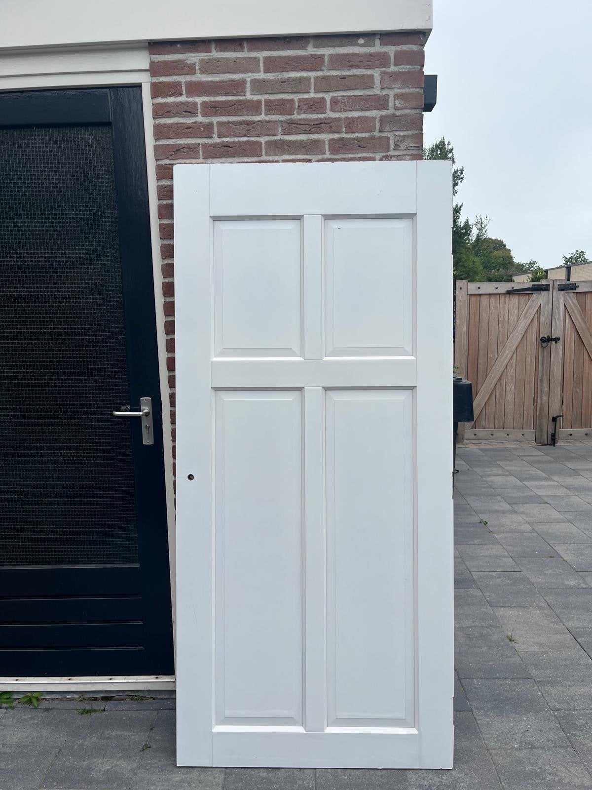 2 Witte binnendeuren met 4 panelen, Ophalen, Gebruikt, 80 tot 100 cm, Binnendeur