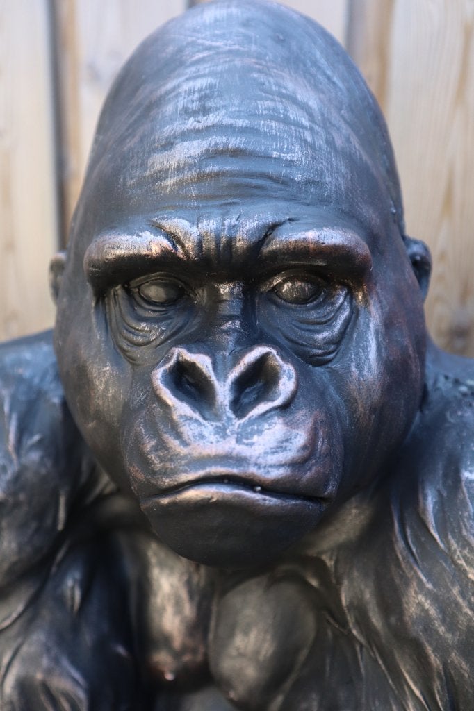 Gorilla beeld brons 58 cm | Tuinbeeld & woondecoratie, -, -, Nieuw, Ophalen of Verzenden