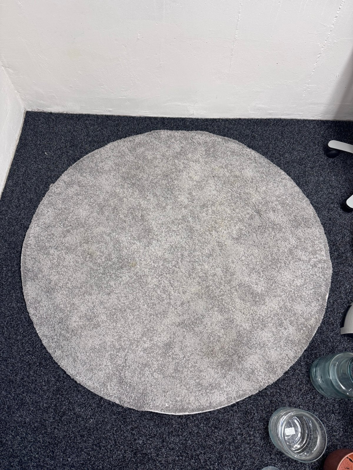 IKEA Vloerkleed Rond Grijs, Ophalen, Gebruikt, 100 tot 150 cm, Rond