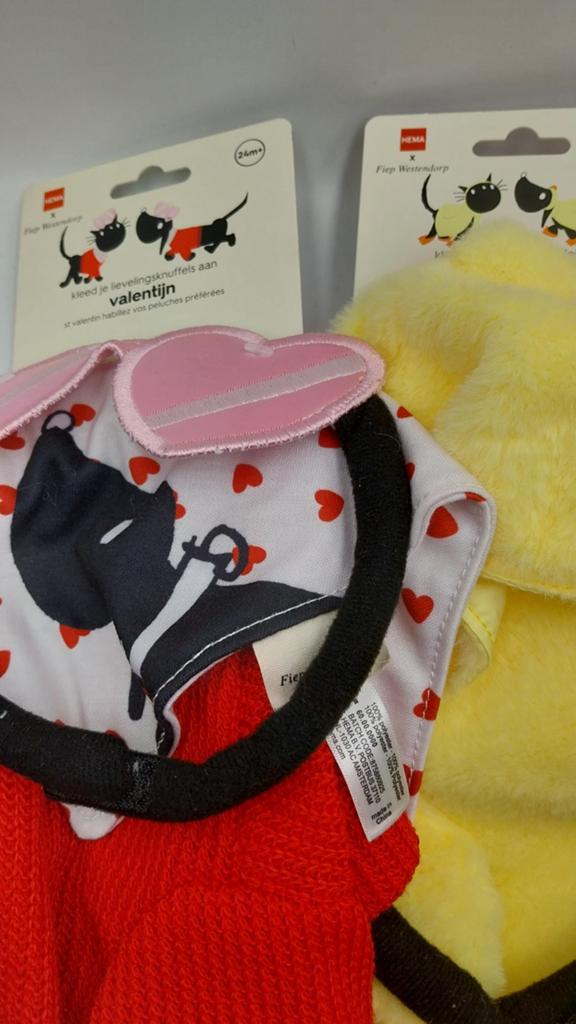 2 verkleedsetjes voor Takkie en Siepie, Kinderen en Baby's, Speelgoed | Knuffels en Pluche, Hema, Overige typen, Nieuw, Met kleding of accessoire