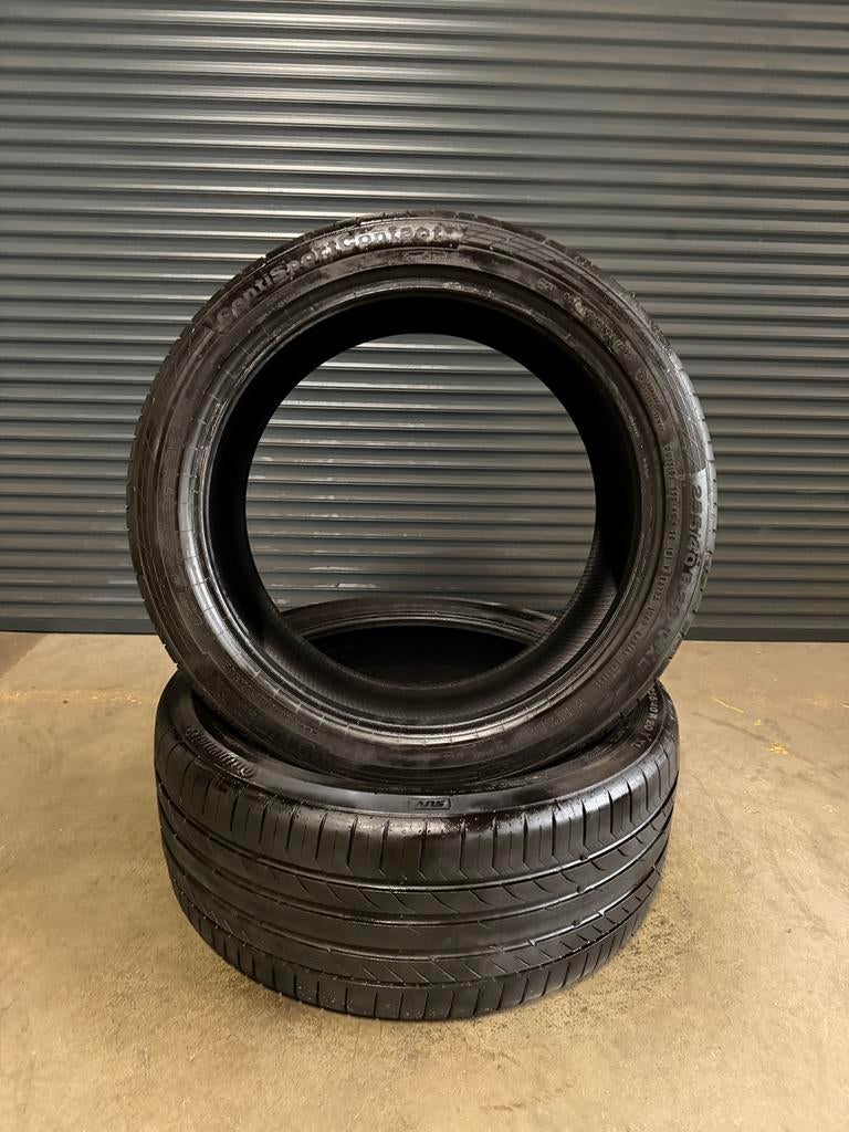 2x Zomerbanden Continental SportContact 255/40/20 V XL, 255 mm, Ophalen of Verzenden, Band(en), Personenwagen