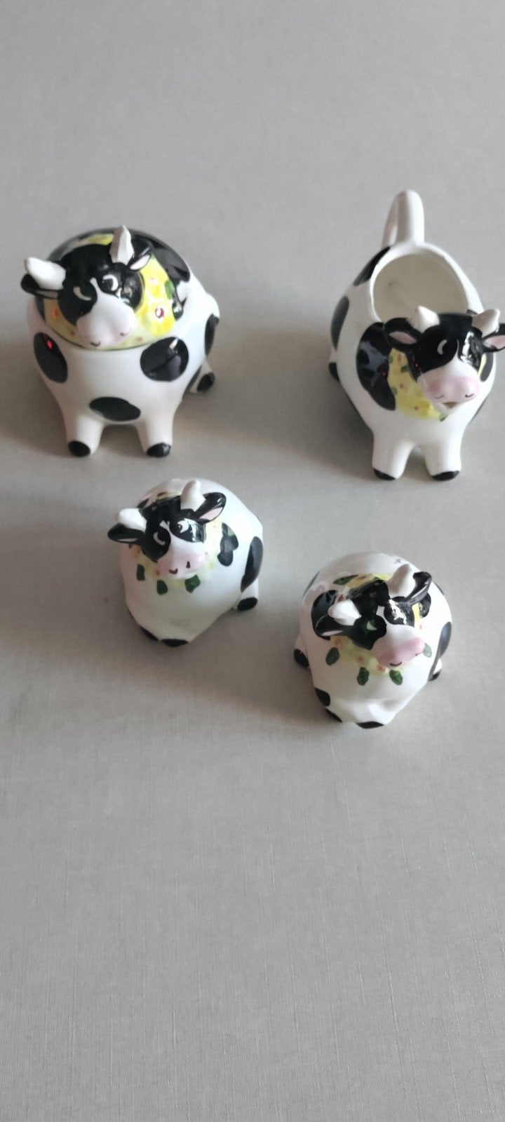 Koe,Holstein,suikerpotje,melkkannetje,peper,zout, porselein, Huis en Inrichting, Keuken | Servies, Overige typen, Ophalen of Verzenden