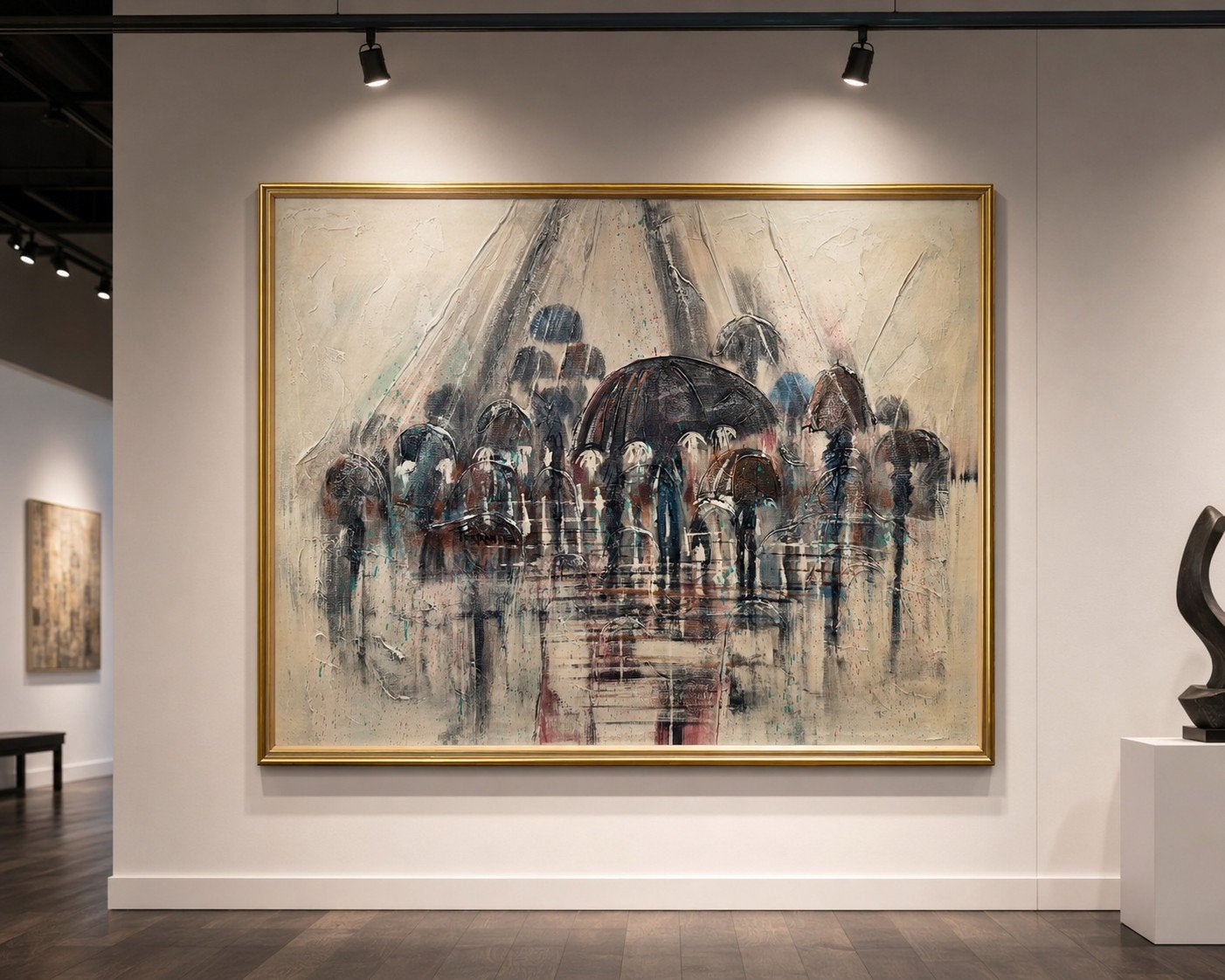Groot schilderij : 'umbrellas' van Ferrante, Ophalen