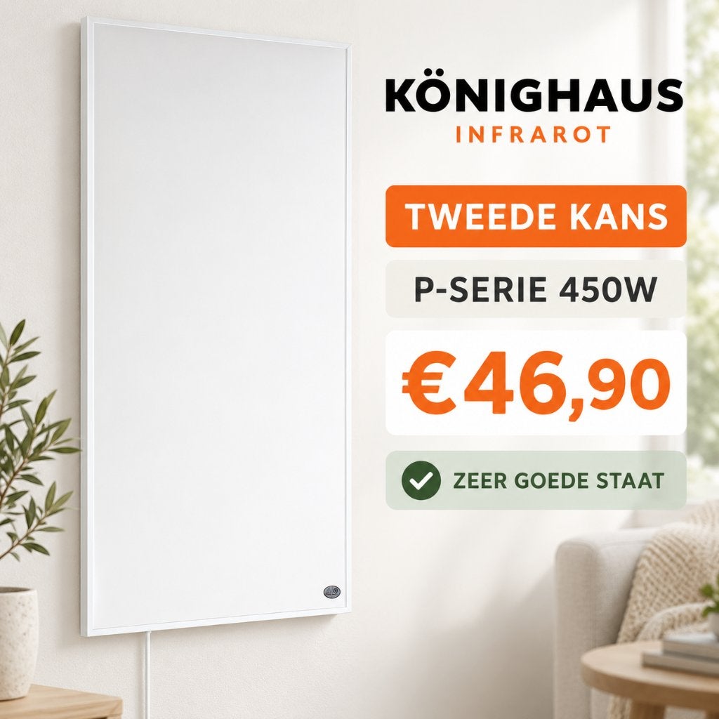 Könighaus infraroodpaneel 450W | Tweede Kans | P-Serie, Doe-het-zelf en Verbouw, Ophalen, Radiator, Minder dan 60 cm, Zo goed als nieuw