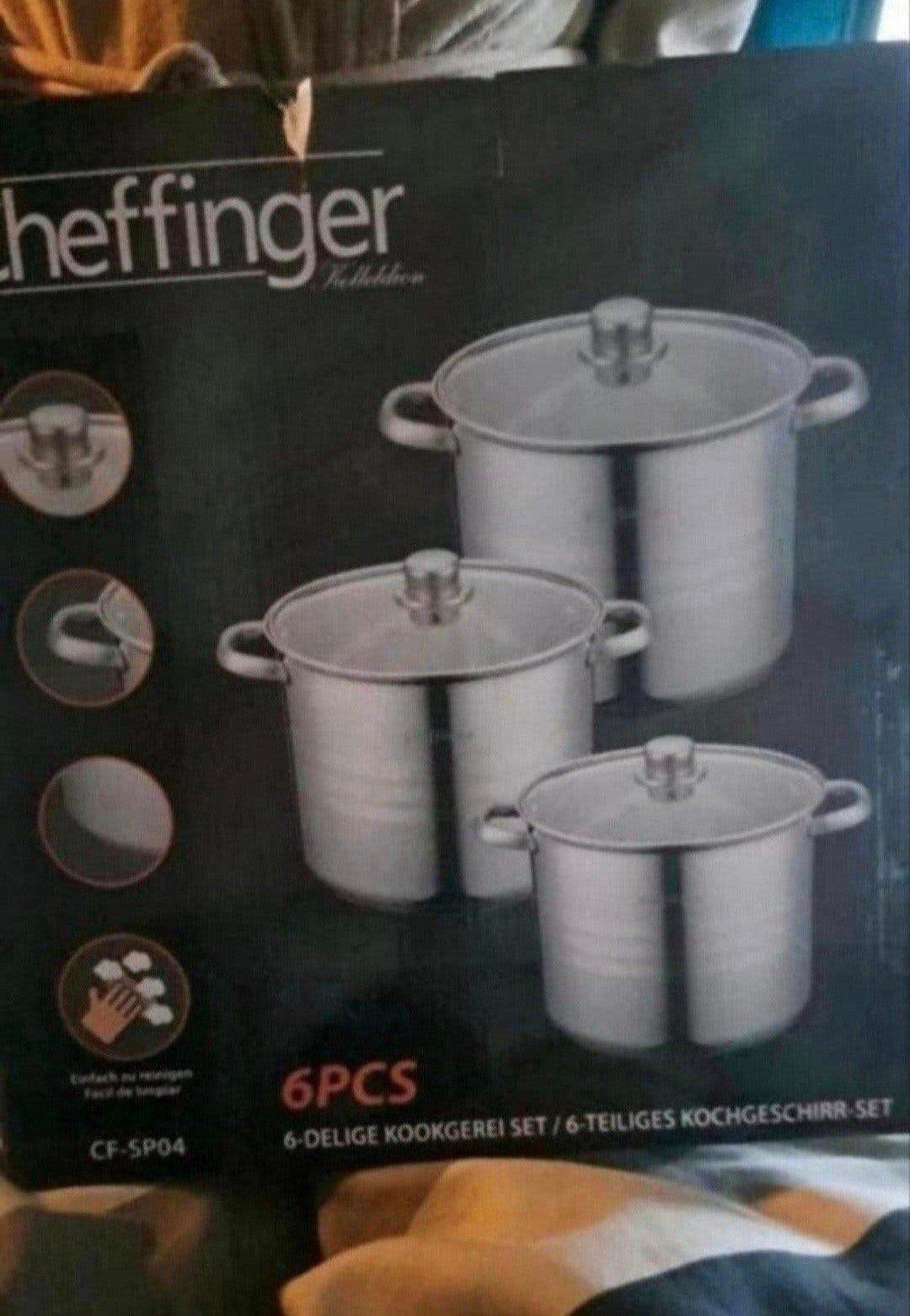 Cheffinger  Soeppannen - 12/14/16.5 Liter - Nieuw, Ophalen of Verzenden, Nieuw, Rvs, Pannenset